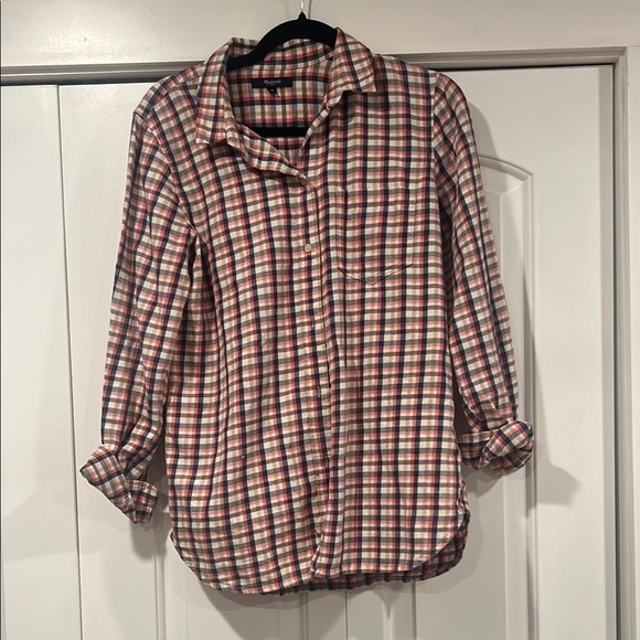 Madewell Multicolor Plaid flannel Button Down‎ Shirt medium - Picture 1 of 5